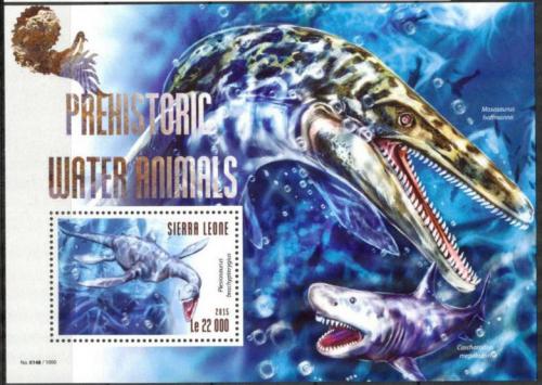 Poštovní známka Sierra Leone 2015 Vodní dinosauøi Mi# Block 801 Kat 10€