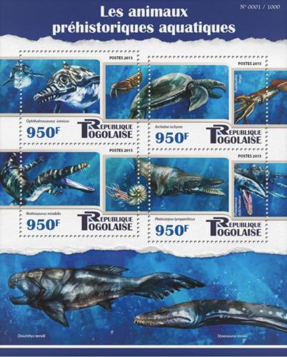 Poštovní známky Togo 2015 Dinosauøi Mi# 6998-7001 Kat 15€