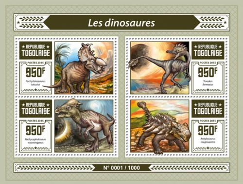 Poštovní známky Togo 2015 Dinosauøi Mi# 7105-08 Kat 15€