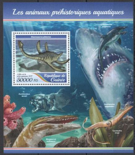 Poštovní známka Guinea 2017 Vodní dinosauøi Mi# Block 2806 Kat 20€ 