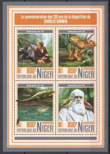 Poštovní známky Niger 2017 Dinosauøi, Charles Darwin Mi# 5311-14 Kat 13€