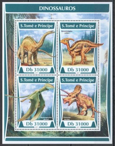 Poštovní známky Svatý Tomáš 2017 Dinosauøi Mi# 7234-37 Kat 12€