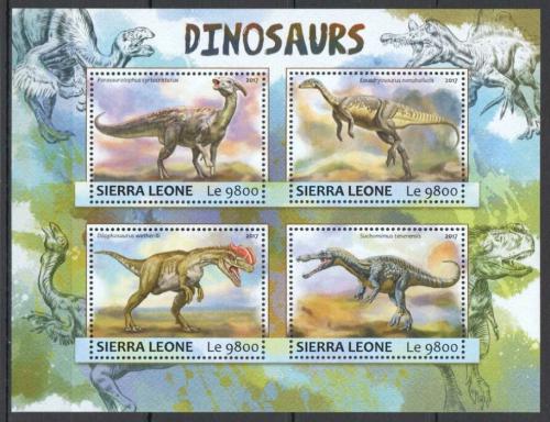 Poštovní známky Sierra Leone 2017 Dinosauøi Mi# 8255-58 Kat 11€