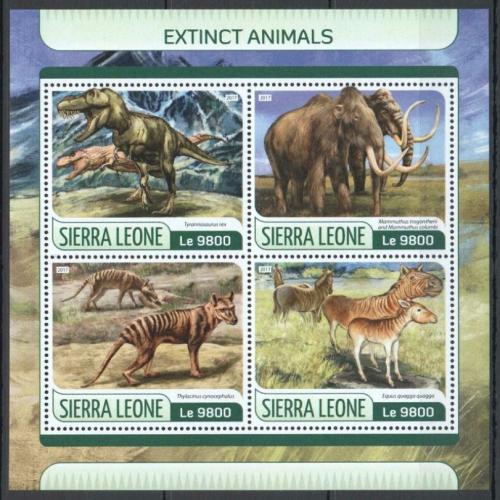 Poštovní známky Sierra Leone 2017 Vyhynulá fauna Mi# 8625-28 Kat 11€