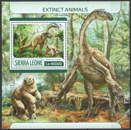Poštovní známka Sierra Leone 2017 Vyhynulá fauna Mi# Block 1254 Kat 11€