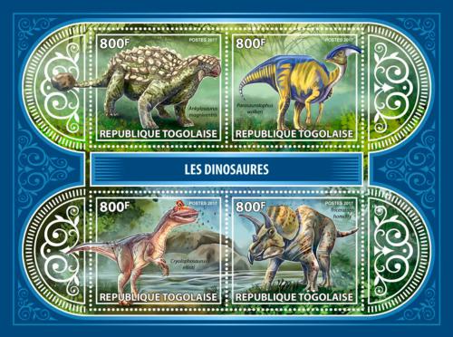 Poštovní známky Togo 2017 Dinosauøi Mi# 8296-99 Kat 13€