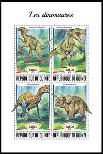 Poštovní známky Guinea 2018 Dinosauøi Mi# 13065-68 Kat 20€