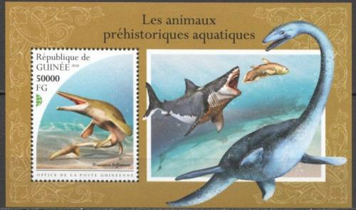 Poštovní známka Guinea 2018 Vodní dinosauøi Mi# Block 2983 Kat 12€