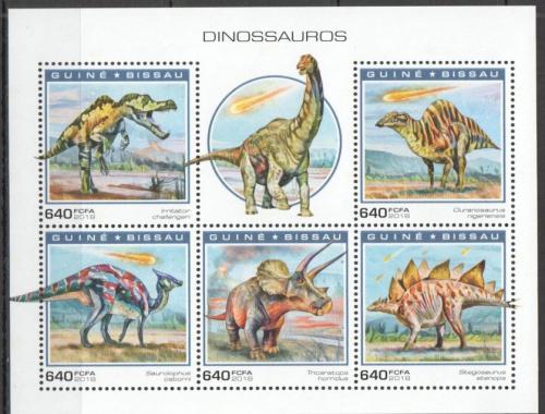 Poštovní známky Guinea-Bissau 2018 Dinosauøi Mi# 10299-303 Kat 12€