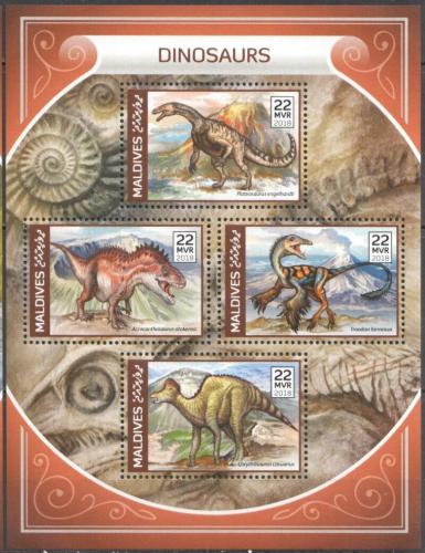 Poštovní známky Maledivy 2018 Dinosauøi Mi# 7403-06 Kat 11€