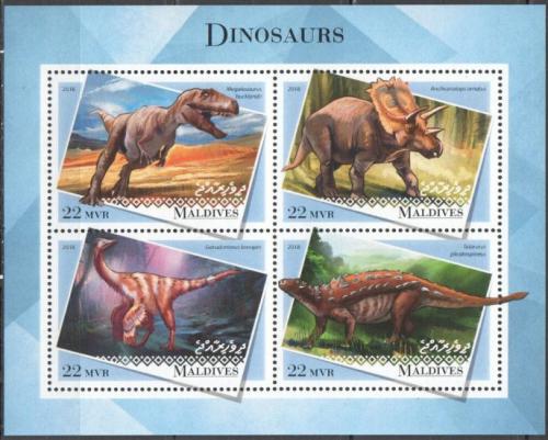 Poštovní známky Maledivy 2018 Dinosauøi Mi# 7778-81 Kat 11€