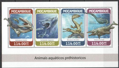 Poštovní známky Mosambik 2018 Moøští dinosauøi Mi# 9504-07 Kat 25€