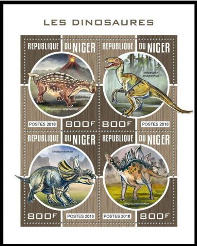 Poštovní známky Niger 2018 Dinosauøi Mi# 5628-31 Kat 13€