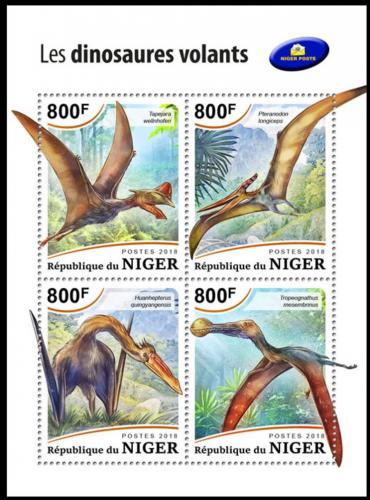 Poštovní známky Niger 2018 Létající dinosauøi Mi# 6015-18 Kat 13€
