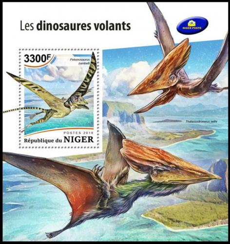 Poštovní známka Niger 2018 Létající dinosauøi Mi# Block 905 Kat 13€