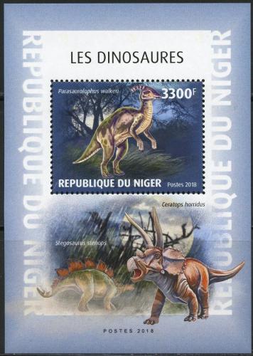 Poštovní známka Niger 2018 Dinosauøi Mi# Block 928 Kat 13€