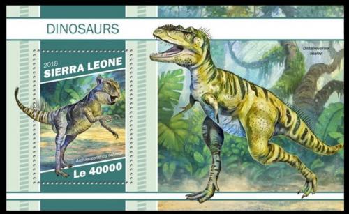 Poštovní známka Sierra Leone 2018 Dinosauøi Mi# Block 1613 Kat 11€