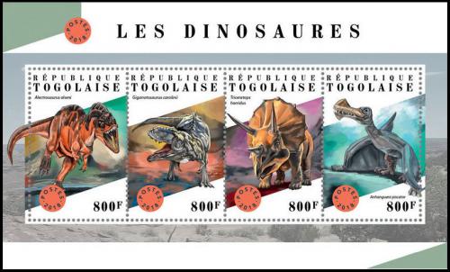 Poštovní známky Togo 2018 Dinosauøi Mi# 9036-39 Kat 13€