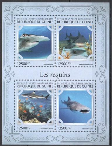Poštovní známky Guinea 2017 Žraloci Mi# 12176-79 Kat 20€