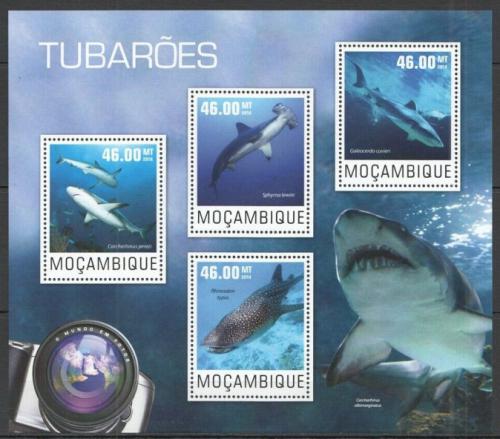 Poštovní známky Mosambik 2014 Žraloci Mi# 7570-73 Kat 10€