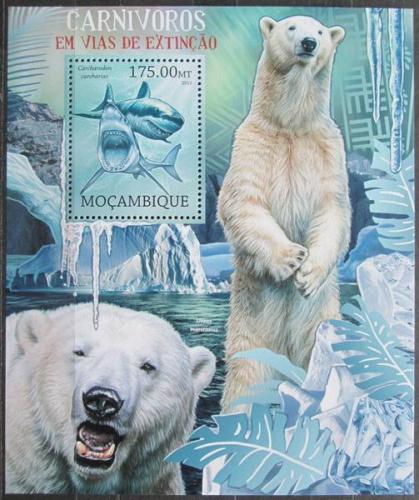 Poštovní známky Mosambik 2012 Žraloci a lední medvìdi Mi# Mi# Block 635 Kat 10€