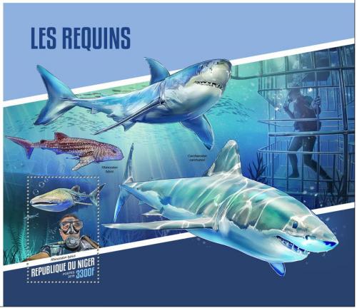 Poštovní známka Niger 2018 Žraloci Mi# Mi# Block 803 Kat 13€