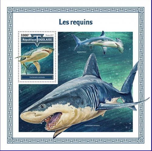 Poštovní známka Togo 2017 Žraloci Mi# Mi# Block 1520 Kat 13€