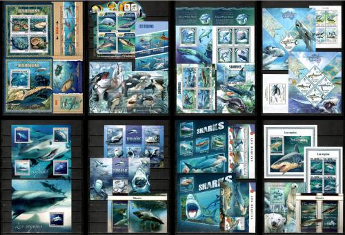 Sestava Žraloci, velké ryby - 53 S/S - Kat 645€ - Album a poštovné zdarma !!!