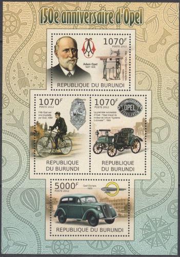 Poštovní známky Burundi 2012 Automobily Opel Mi# 2411-14 Kat 10€