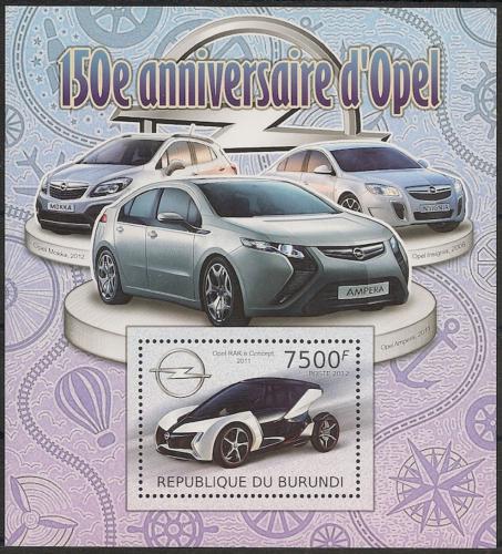 Poštovní známka Burundi 2012 Automobily Opel Mi# Block 215 Kat 9€