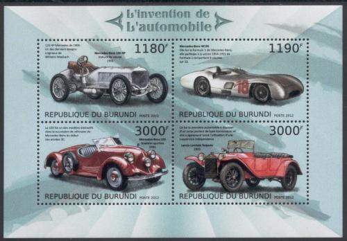 Poštovní známky Burundi 2012 Historické automobily Mi# 2888-91 Kat 10€