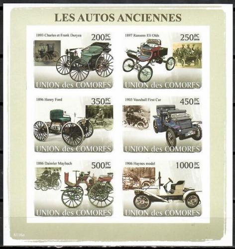 Poštovní známky Komory 2008 Historické automobily Mi# 1825-30 B Kat 14€