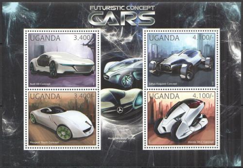 Poštovní známky Uganda 2012 Koncepty automobilù Mi# 2911-14 Kat 13€