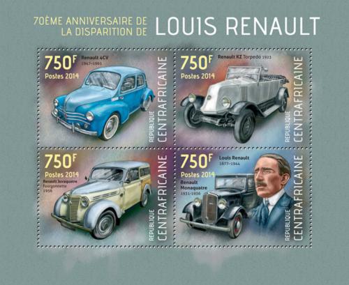 Poštovní známky SAR 2014 Automobily Renault Mi# 4525-28 Kat 14€