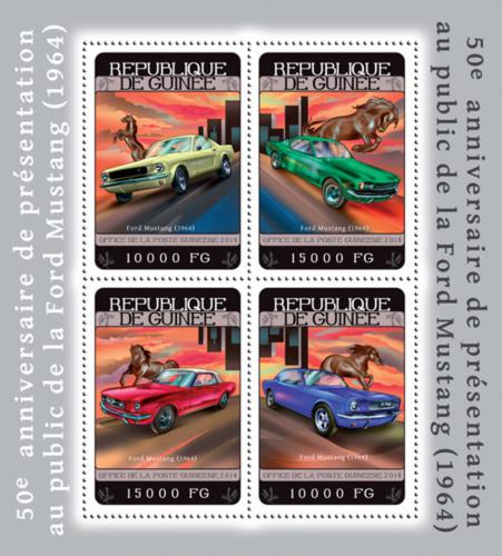 Poštovní známky Guinea 2014 Ford Mustang Mi# 10467-70 Kat 20€