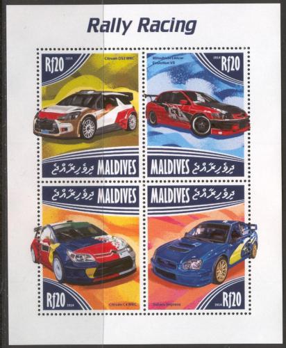 Poštovní známky Maledivy 2014 Závodní automobily Mi# 5249-52 Kat 10€