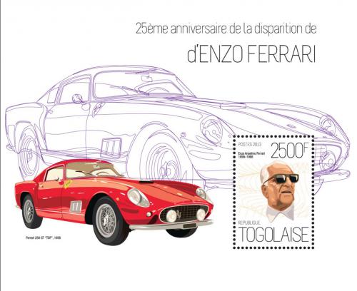 Poštovní známka Togo 2013 Ferrari Mi# Block 865 Kat 10€