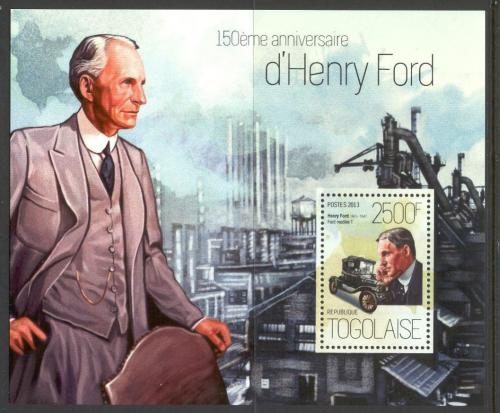 Poštovní známka Togo 2013 Henry Ford Mi# Block 916 Kat 10€