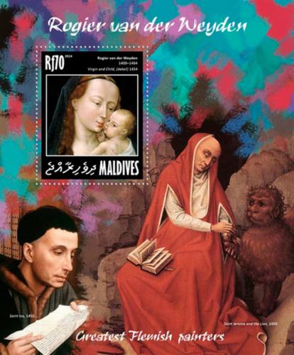 Poštovní známka Maledivy 2014 Umìní, Rogier van der Weyden Mi# Block 730 Kat 9€
