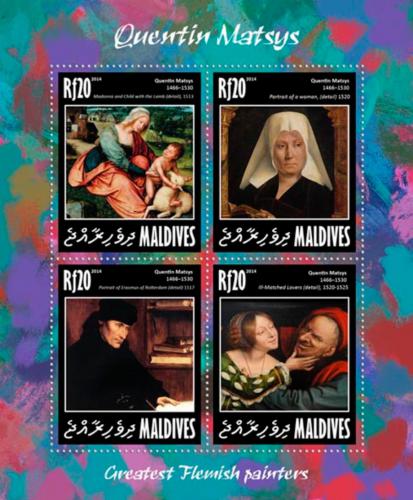 Poštovní známky Maledivy 2014 Umìní, Quentin Matsys Mi# 5305-08 Kat 10€