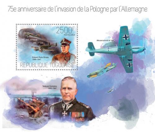 Poštovní známka Togo 2014 Napadení Polska, 75. výroèí Mi# Block 937 Kat 10€