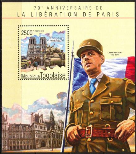 Poštovní známka Togo 2014 Osvobození Paøíže, 70. výroèí Mi# Block 1088 Kat 10€