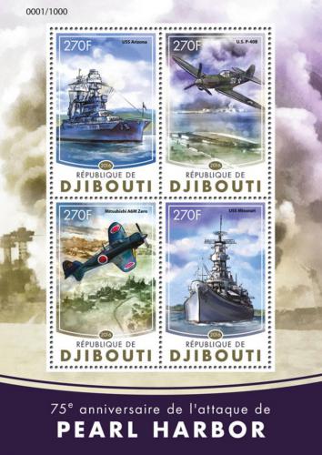 Poštovní známky Džibutsko 2016 Útok na Pearl Harbor Mi# 989-92 Kat 12€