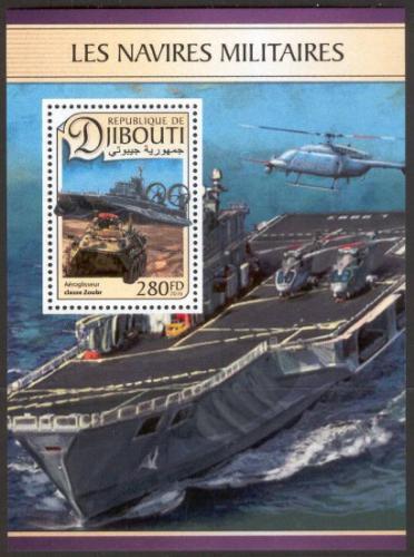 Poštovní známka Džibutsko 2016 Vojenské lodì Mi# 1344 Block