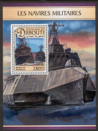Poštovní známka Džibutsko 2016 Vojenské lodì Mi# 1346 Block