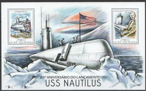 Poštovní známky Guinea-Bissau 2014 Atomová ponorka Nautilus Mi# Block 1248 Kat 8.50€