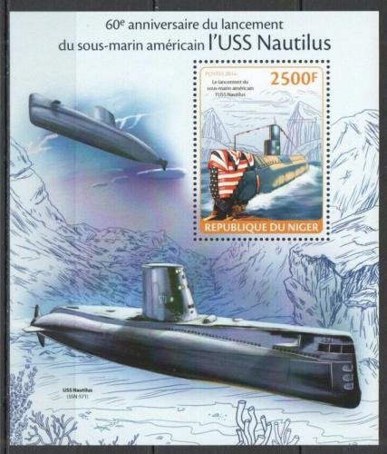 Poštovní známka Niger 2014 Atomová ponorka Nautilus Mi# Block 282 Kat 10€