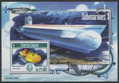 Poštovní známka Sierra Leone 2015 Ponorky Mi# Block 777 Kat 11€