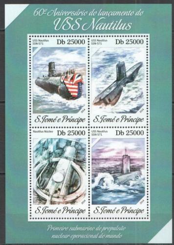 Poštovní známky Svatý Tomáš 2014 Atomová ponorka Nautilus Mi# 5519-22 Kat 10€