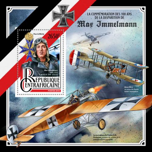 Poštovní známka SAR 2016 Max Immelmann, nìmecký pilot Mi# Block 1556 Kat 12€
